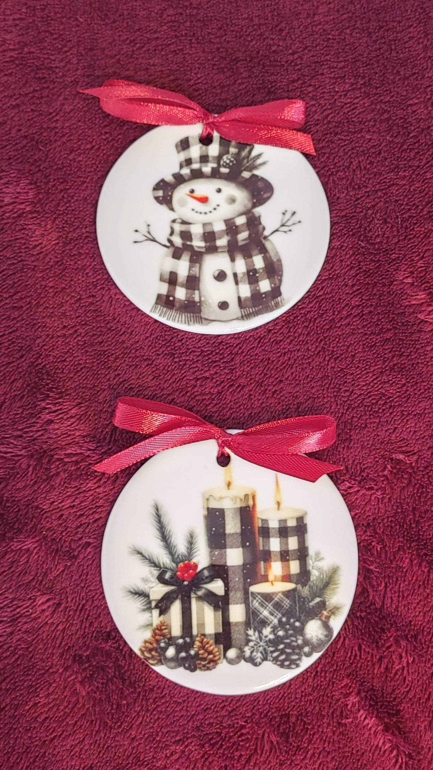 Keramické vánoční ozdoby - sada Black and White